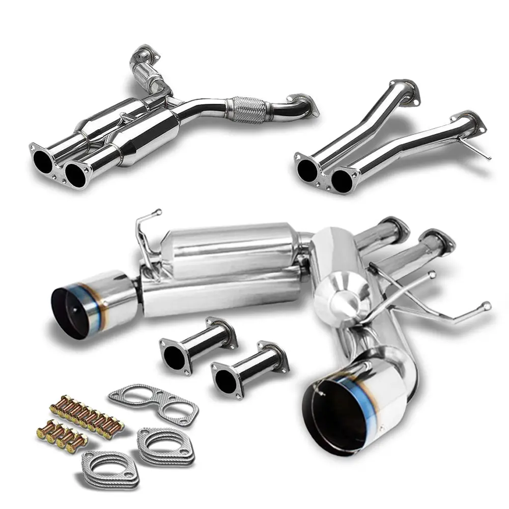 4.5" Muffler Tip Exhaust Catback System For 03-09 Nissan 350Z Z33 3.5L V6 Dohc 1