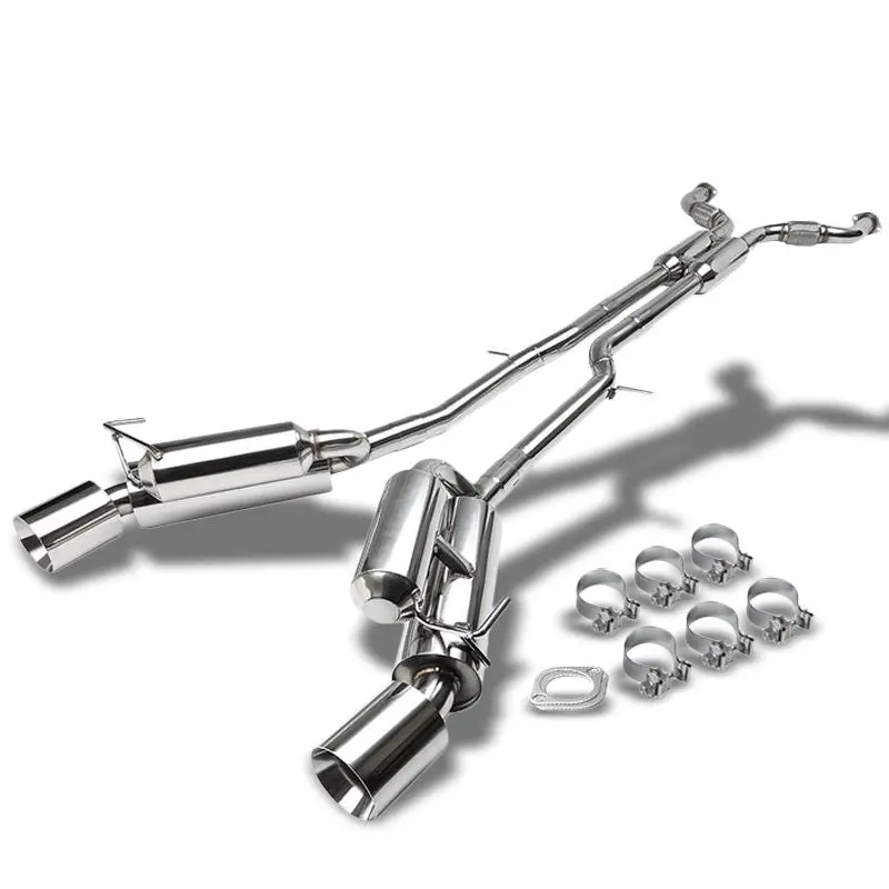 Catback Exhaust System 4.5" Dual Roll Slant Muffler Tip For 09-19 Nissan 370Z Z34 3.7L V6 Dohc 1