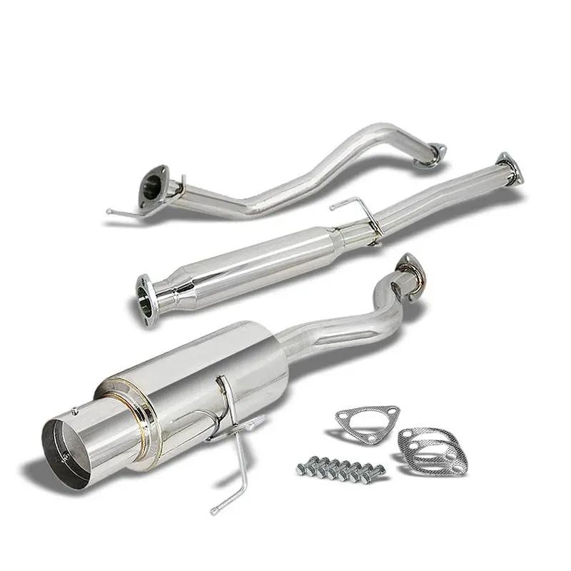 Catback Exhaust System 4" Round Muffler Tip For 94-01 Acura Integra Gs/Ls/Rs 1.8L Dohc Hatchback 1