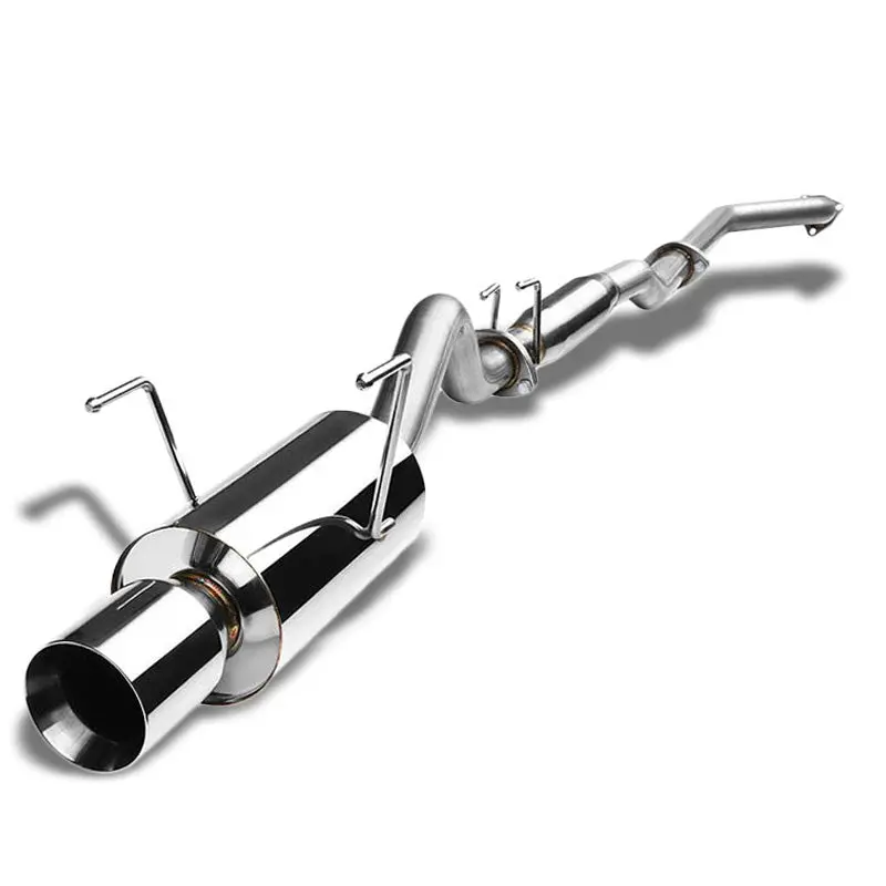 Exhaust Catback System 4.00" Round Rolled Muffler Tip For 02-06 Acura Rsx Base 2.0L K20a3 (Dc5) 1