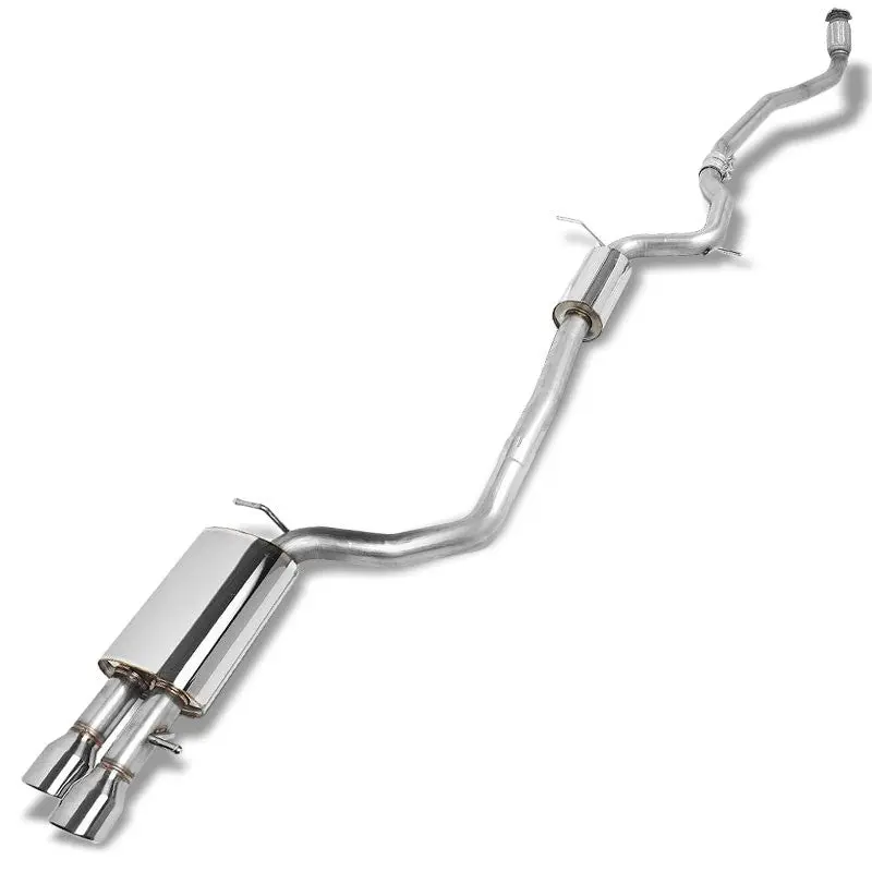 3.5" Dual Slant Roll Muffler Tip Exhaust Catback System For 09-16 A4 Quattro 1