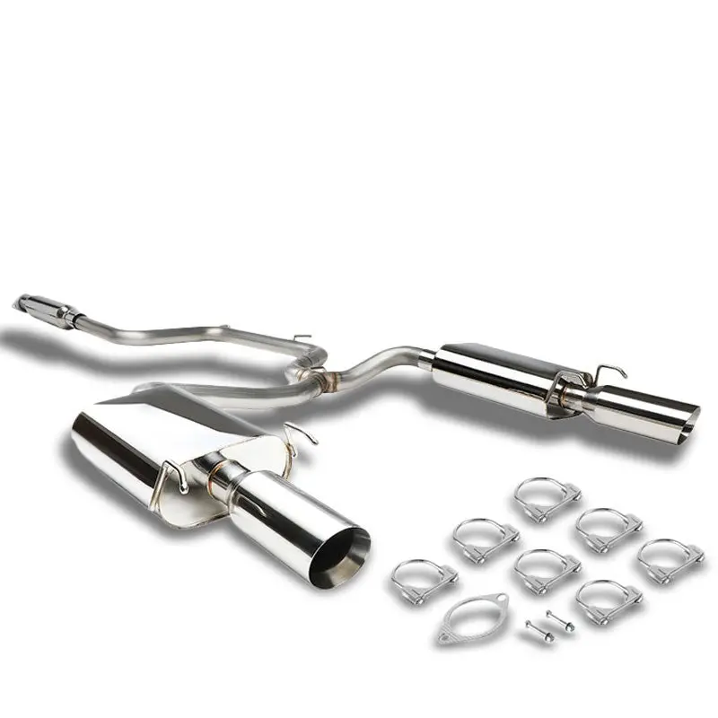 Exhaust Catback System 4.00" Round Slant Muffler Tip For 97-99 Grand Prix 3.8L / 00-05 Monte Carlo 3.8L 1