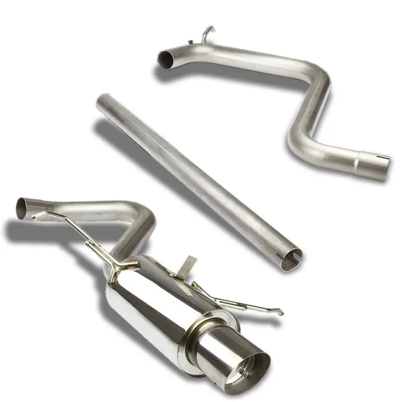 Exhaust Catback System 4.00" Round Slant Muffler Tip With Silencer For 01-06 Chrysler Pt Cruiser 2.4L Na/Turbo Models 1