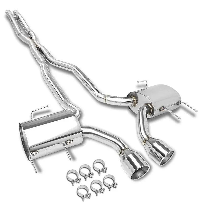 4.5" Dual Slant Lis Muffler Tip Exhaust Catback System For 11-14 Cts V Coupe 1