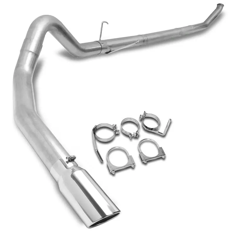 5" Round Tip Rolled Edge Straight Turboback Exhaust For 03-04 Dodge Ram 2500 5.9 1