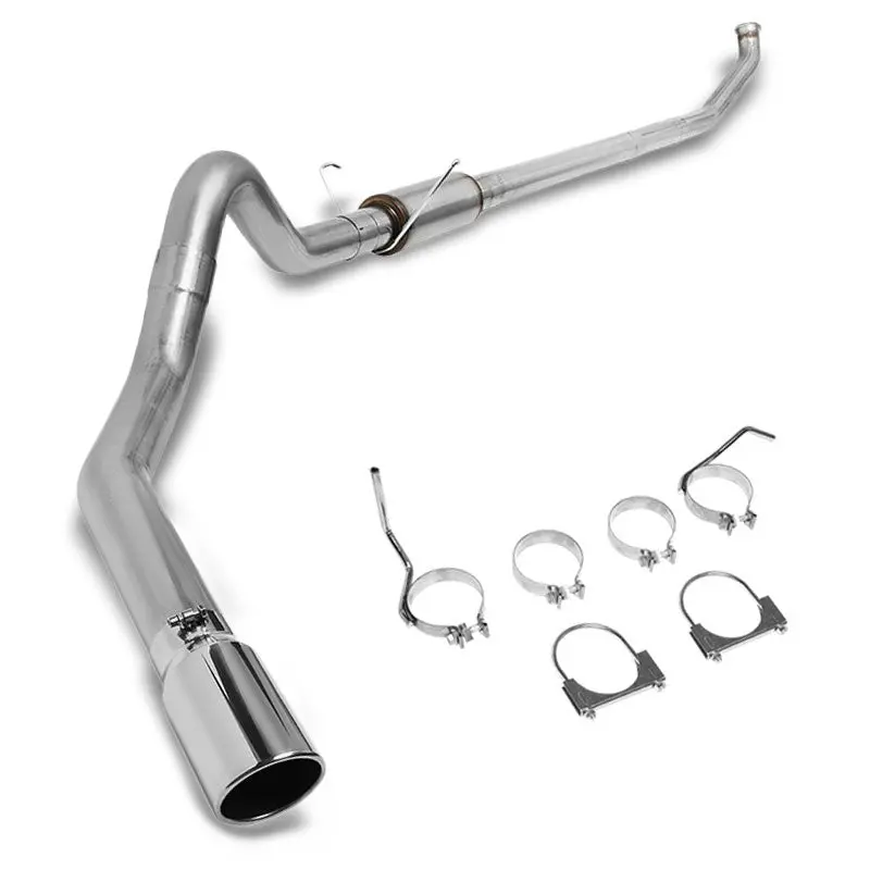 5" Round Tip Rolled Edge Turboback Exhaust For 05-07 Dodge Ram 3500 5.9 1