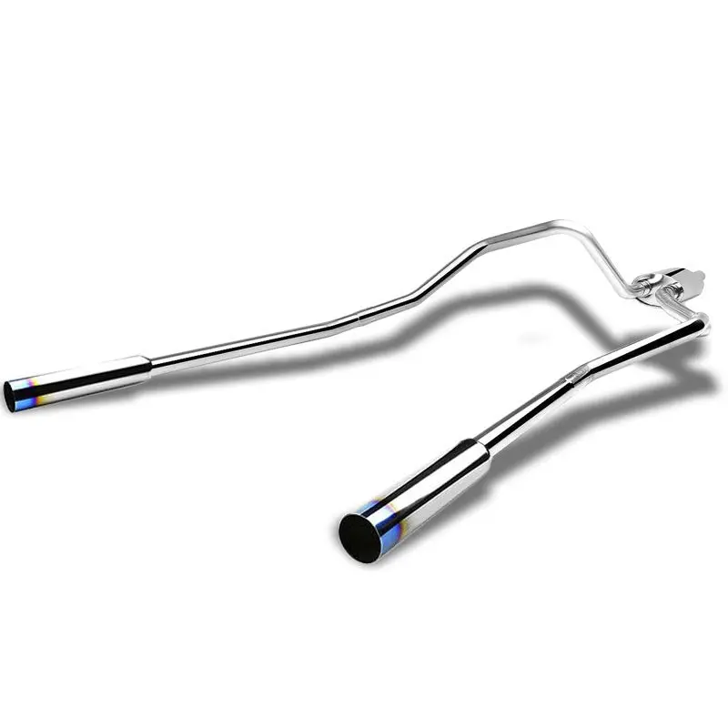 Catback Exhaust System T2 3.5" Round Slant Burnt Muffler Tip For 04-08 Ford F-150 Extended/Crew Cab 4.6L/5.4L V8 Sohc 1
