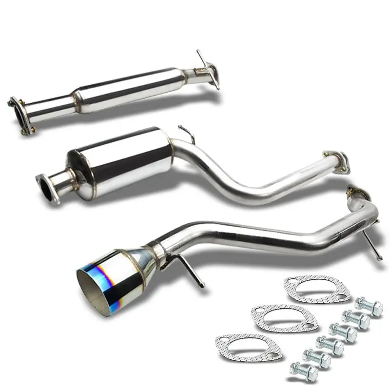Exhaust Catback System 4.50" Round Burnt Muffler Tip For 00-04 Ford Focus Zx3/Zx5 2.0L/2.3L Dohc (1St Gen) 1