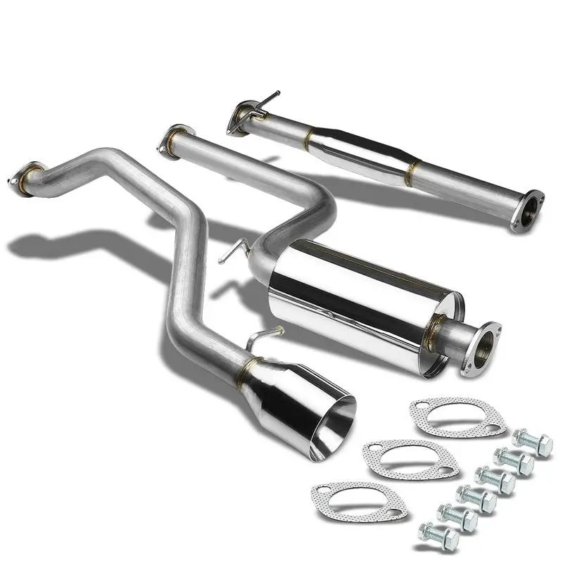 Exhaust Catback System 4.50" Round Rolled Muffler Tip For 00-04 Ford Focus Zx3/Zx5 2.0L/2.3L Dohc (1St Gen) 1