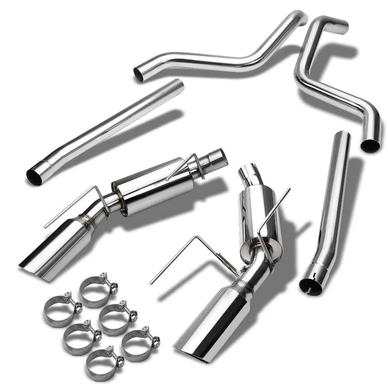 Exhaust Catback System 3.75" Round Slant Muffler Tip For 05-08 Ford Mustang 4.6L V8 1