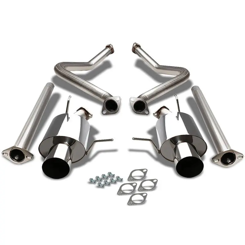4" Slant Muffler Tip Exhaust Catback System For 11-14 Ford Mustang 3.7L V6 Dohc 1