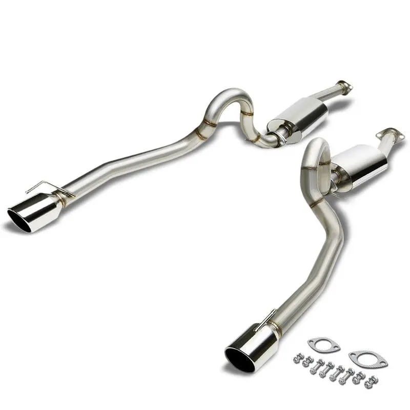 Catback Exhaust System 4" Od Diagonally Cut Dual Muffler Tip For 96-04 Ford Mustang 4.6L V8 (Sn-95 4Th Gen) 1