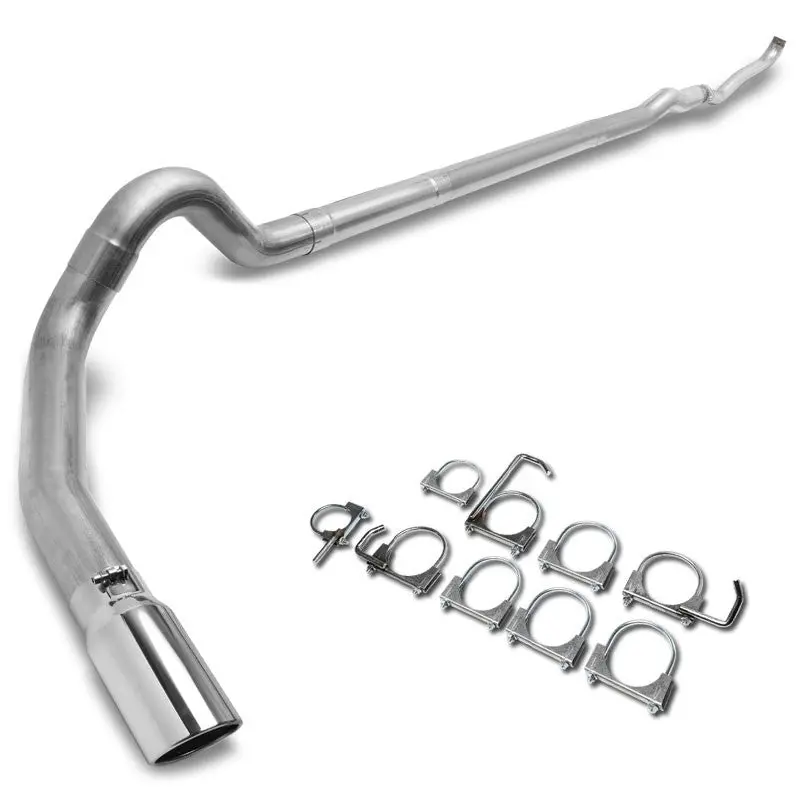 5" Round Tip Rolled Edge Straight Turboback Exhaust For 93-00 Chevy C/K 2500 6.5 1