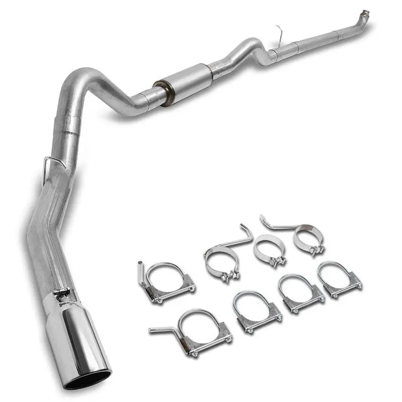 5" Round Tip Rolled Edge Turboback Exhaust For 01-07 Gmc Sierra 2500Hd Diesel 1