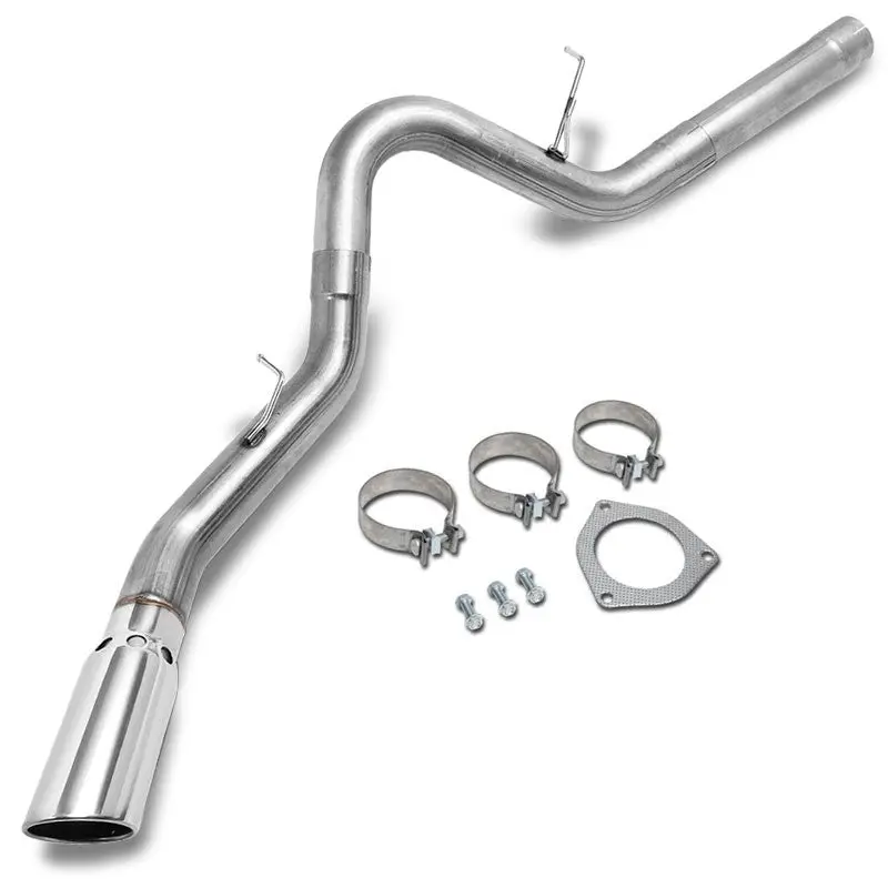 Exhaust Filter Back Exhaust 5.00" Od Slant Cut Tip Rolled For 07-10 Silverado/Sierra 2500 Hd 3500 Hd 6.6L Turbo Diesel 1