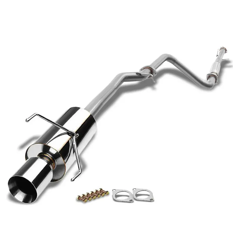 Catback Exhaust System 4" Roll Muffler Tip For 90-93 Honda Accord Cb1/ Cb2/ Cb3/ Cb4 1