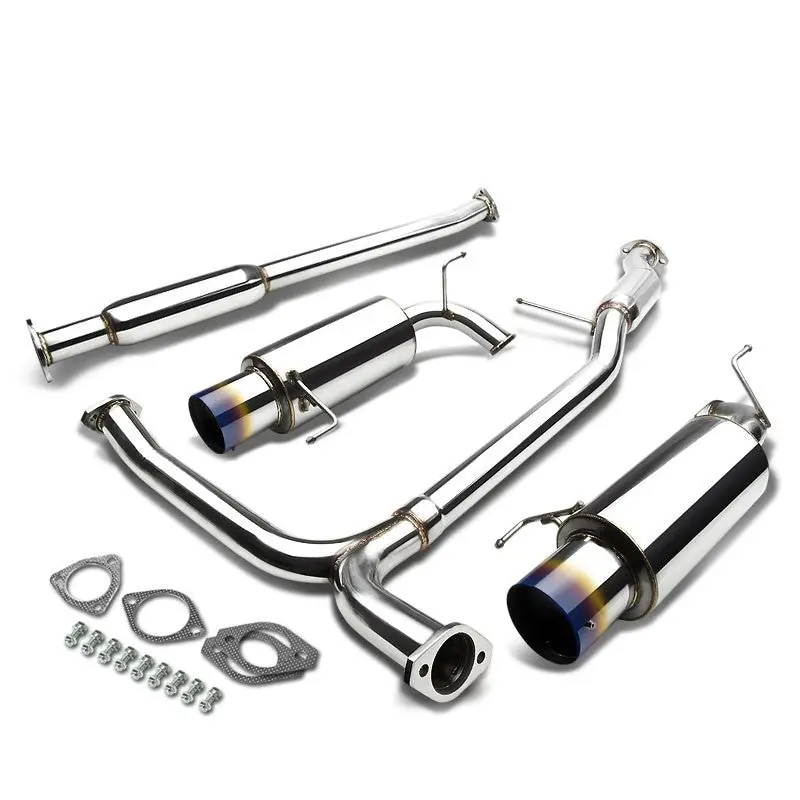 Exhaust Catback System 4.50" Round Burnt Muffler Tip W/Silencer For 98-02 Honda Accord 3.0L V6 (Usdm Cg 6Th Gen) 1