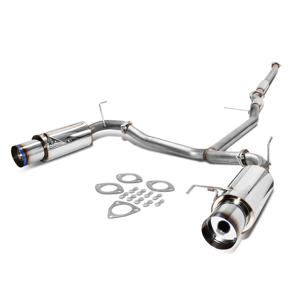 Exhaust Catback System 4.50" Round Burnt Muffler Tip W/Silencer For 98-02 Honda Accord 3.0L V6 (Usdm Cg 6Th Gen) 2