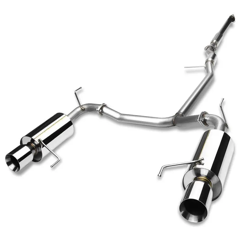 Catback Exhaust System 4" Dual Round Roll Tip For 98-02 Honda Accord 3.0L V6 (Cg 6Th Gen) 1