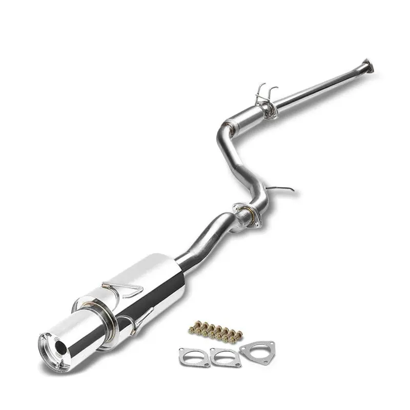 Exhaust Catback System 4.00" Round Muffler Tip For 06-11 Honda Civic R18a1 1.8L (Coupe Fg/Sedan Fa 8Th Gen) 1