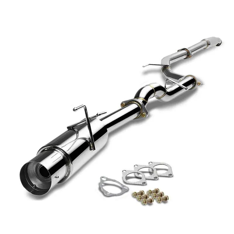 4" Round Muffler Tip Exhaust Catback System For 12-15 Honda Civic Fg3 1.8L Sohc 1