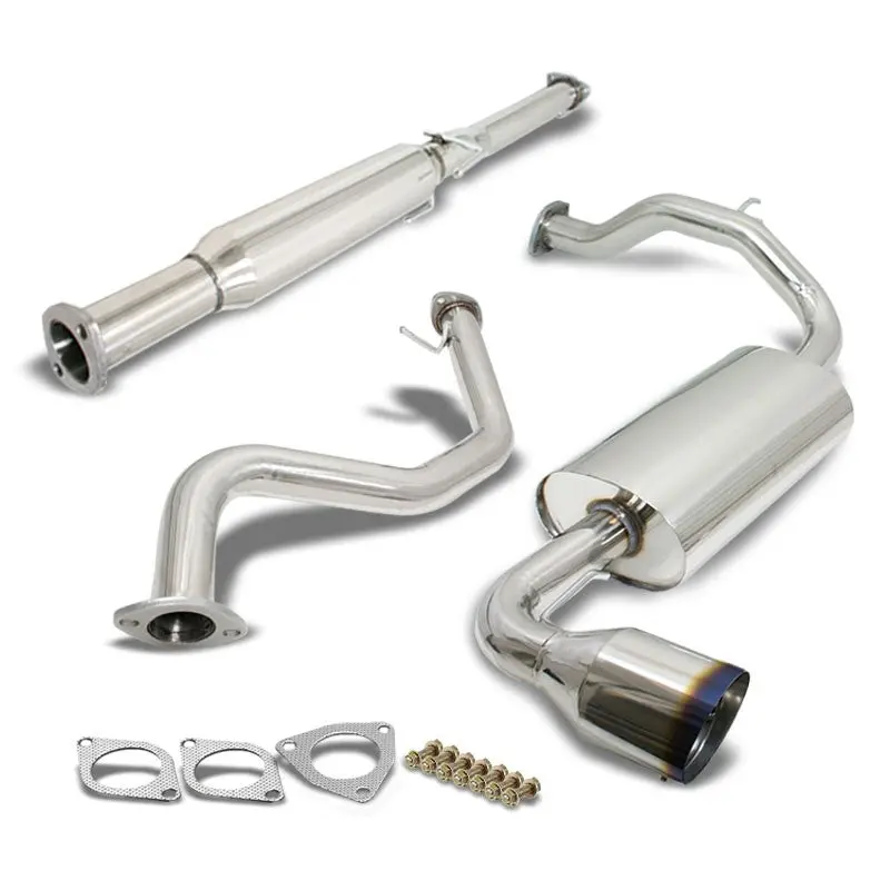Exhaust Catback System 4.50" Burnt Muffler Tip For 88-91 Honda Civic Ed6/Ed7 3-Door Hatchback Only 1
