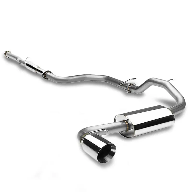 Exhaust Catback System 4.50" Round Rolled Muffler Tip For 88-91 Honda Civic Ed6/Ed7 3-Door Hatchback Only 1
