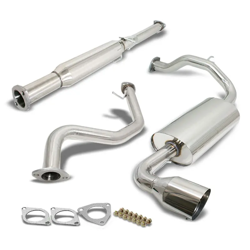 4.5" Muffler Tip Exhaust Catback System For 88-91 Civic Ed6/Ed7 Hatchback Sohc 1