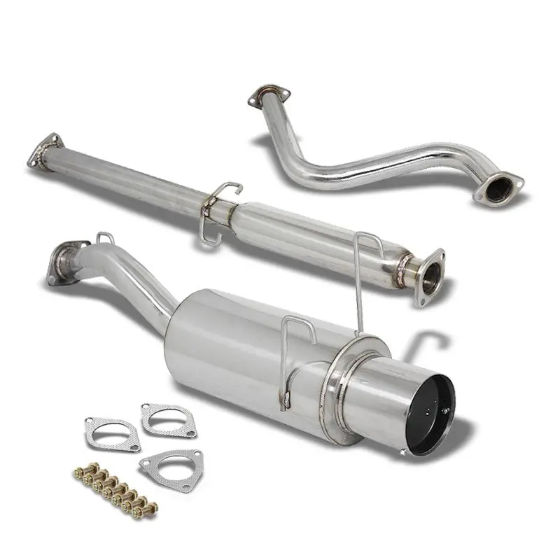 Exhaust Catback System 4.50" Round Muffler Tip For 93-97 Honda Civic Del Sol (Eg1/Eg2/Eh6) 1