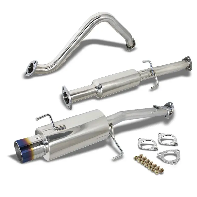 Exhaust Catback System 4.00" Burnt Muffler Tip For 92-96 Honda Prelude (Ba8, Bb1/2 4Th Gen) 1