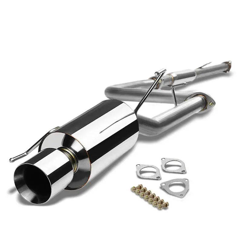 4" Roll Muffler Tip Exhaust Catback System For 92-96 Honda Prelude 2.2L/2.3L 1