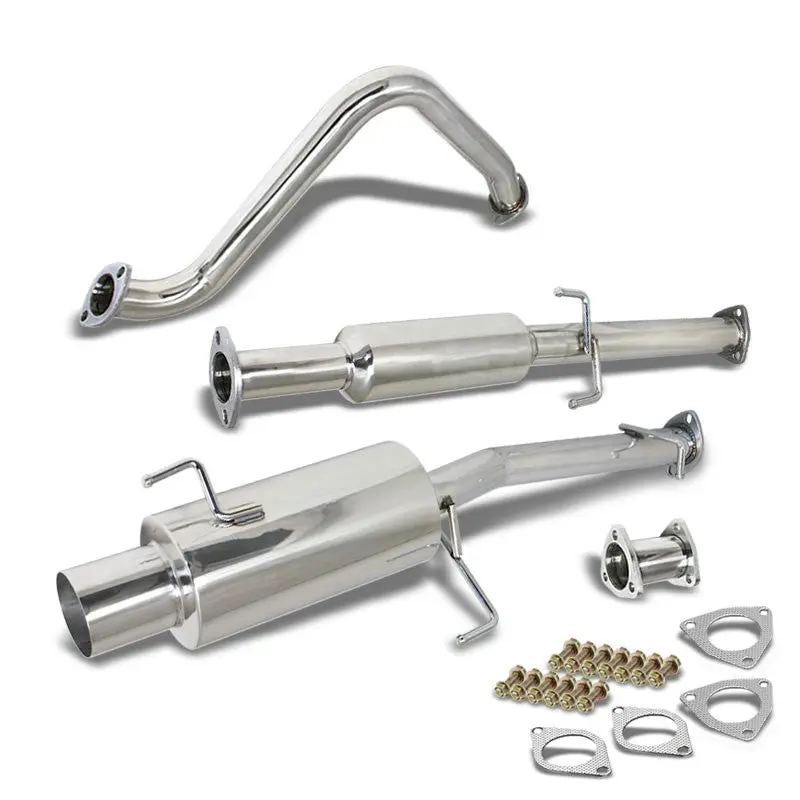 Exhaust Catback System 4.00" Round Muffler Tip For 97-01 Honda Prelude (Bb5-Bb9 5Th Gen) 1