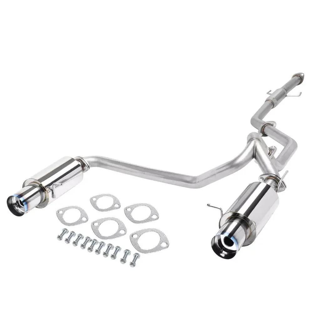 Exhaust Catback System 4.00" Burnt Titanium Muffler Tip For 07-08 Hyundai Tiburon V6 (Gk 2Nd Gen) 1