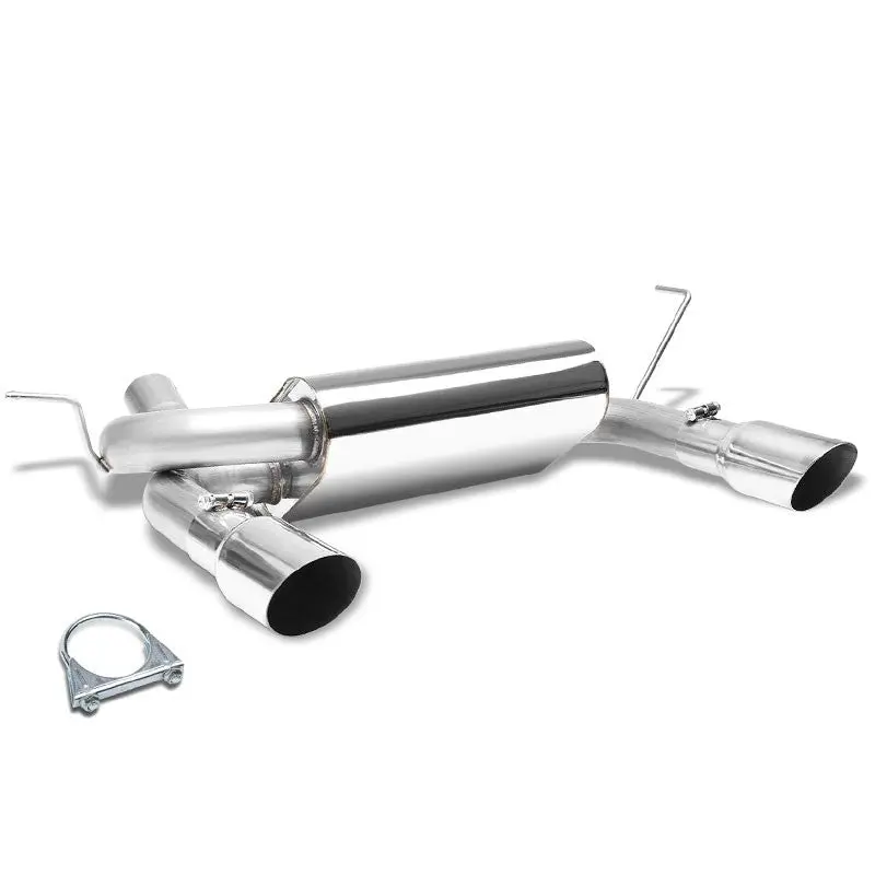 Catback Exhaust System 4" Dual Round Slant Muffler Tip For 07-17 Jeep Wrangler 3.6L/3.8L V6 Dohc 1
