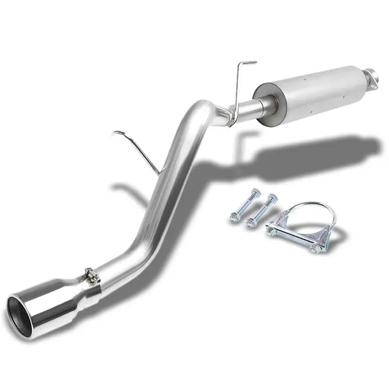 Oval Slant Roll Muffler Tip Exhaust Catback System For 02-07 Jeep Liberty Kj 1