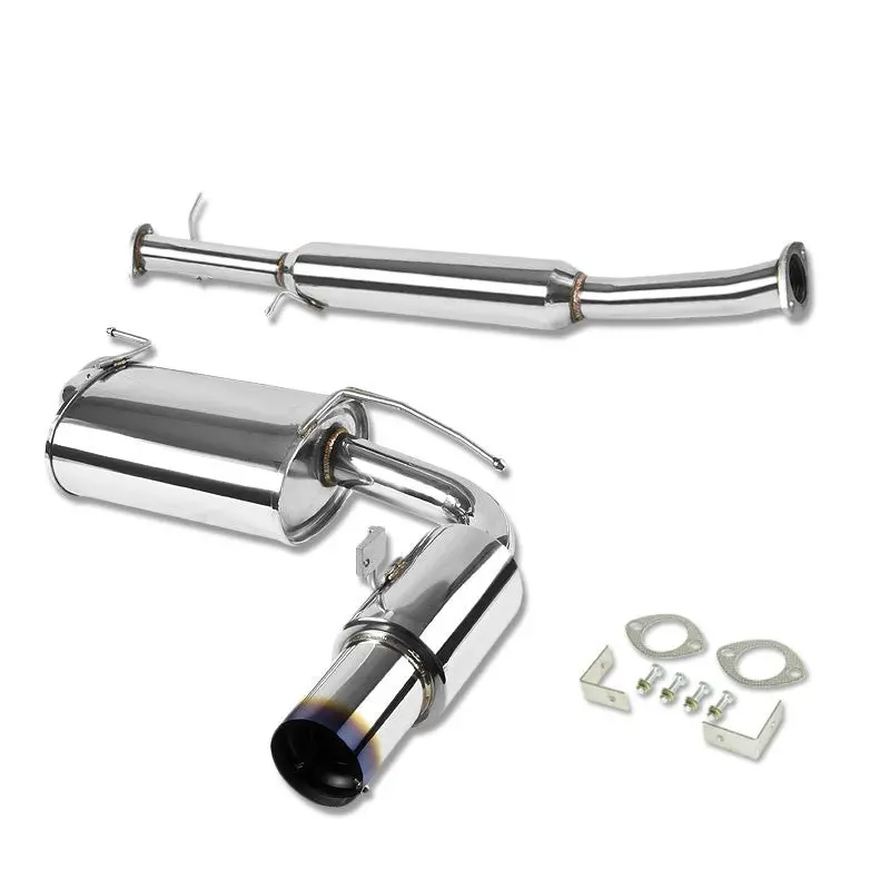 Exhaust Catback System 3.50" Round Burnt Muffler Tip For 90-97 Mazda Miata Mx-5 1.6L/1.8L (Na 1St Gen) 1
