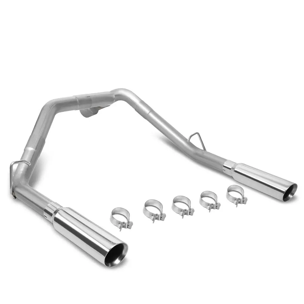 Exhaust Axleback System 3.50" Od Round Diagonal Cut Tip For 09-13 Chevrolet Silverado / Gmc Sierra 1500 6.2L V8 1