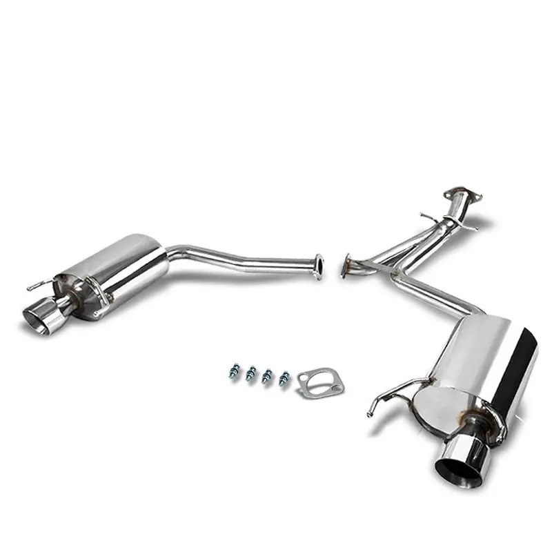3.75" Dual Slant Roll Muffler Tip Exhaust Axleback System For 06-13 Is250 Is350 1