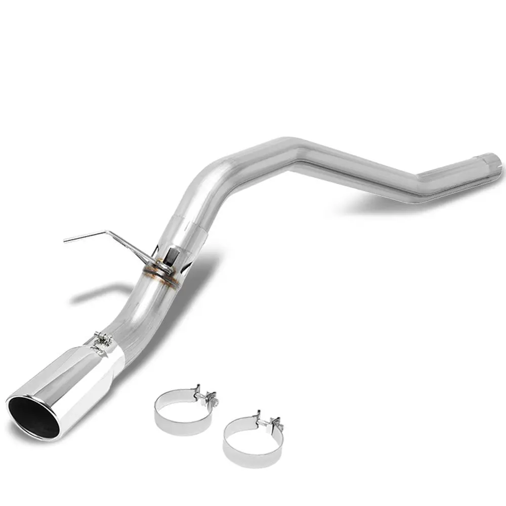 Exhaust Axleback System (Passenger Side Exit) 5" Od Round Diagonal Cut Tip For 16-19 Nissan Titan Xd 5.0L Turbo Diesel 1