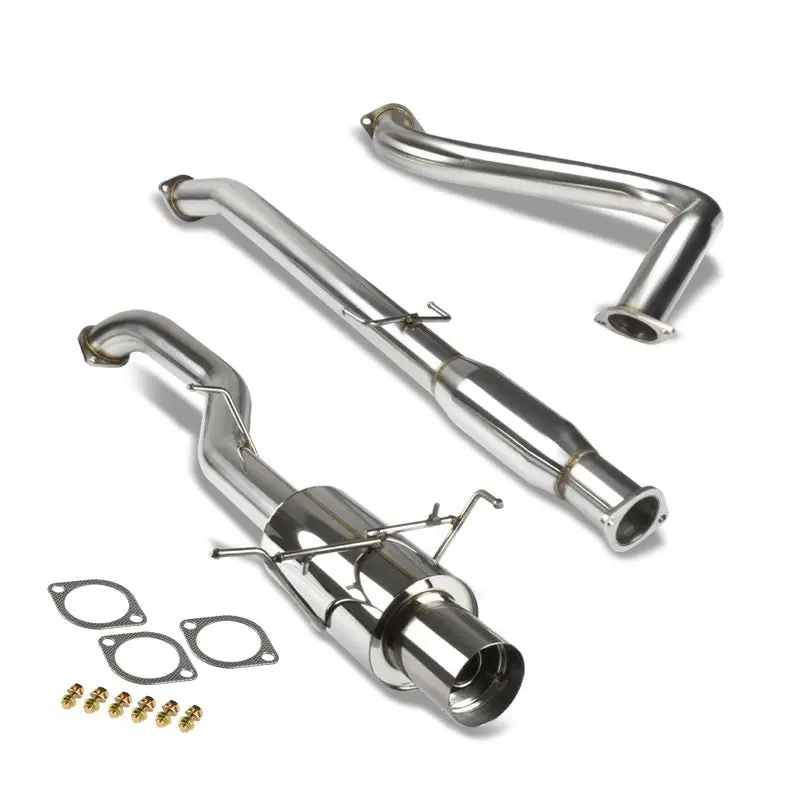 Exhaust Catback System 4.00" Round Muffler Tip W/Silencer For 07-12 Nissan Sentra Se-R / Se-R Spec V 2.5L (B16 6Th Gen) 1