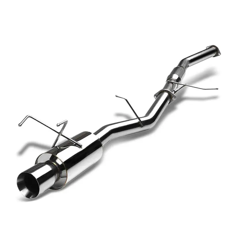 Catback Exhaust System 4" Round Roll Muffler Tip For 89-94 Nissan 240Sx S13 Silvia Base/Se/Le/Xe 1