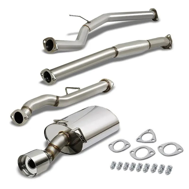 Exhaust Catback System 4.00" Round Muffler Tip For 12-15 Honda Civic 2-Door Fg3/Fg4 1.8L Sohc 1