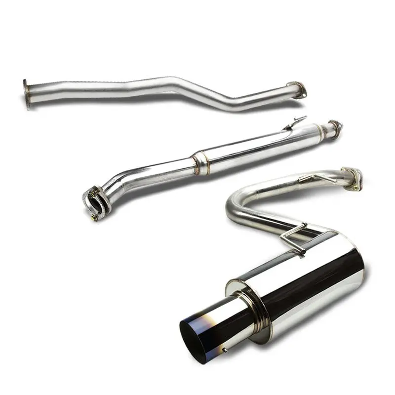 Exhaust Catback System 4.00" Burnt Muffler Tip With Silencer For 05-10 Scion Tc (At10 1St Gen) 1