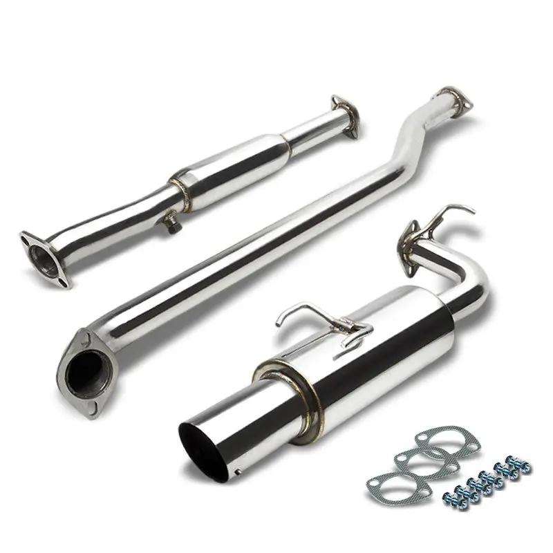 4" Slant Muffler Tip Exhaust Catback System For 93-97 Toyota Corolla 1.6L/1.8L 1