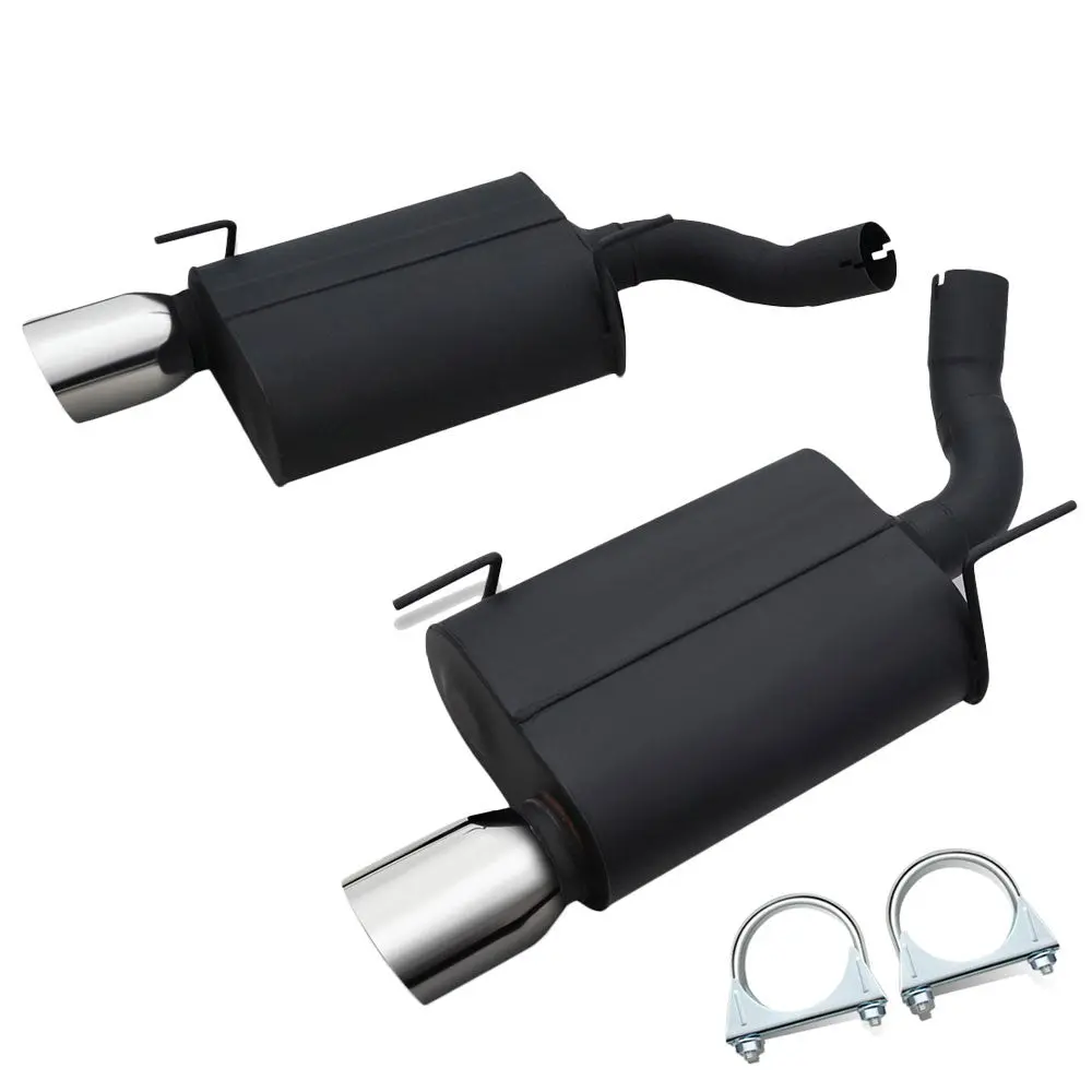 Exhaust Axleback System 4.00" Od Diagonal Cut Rolled Tip For 05-10 Ford Mustang 4.6L 5.4L V8 (S550 6Th Gen) 1