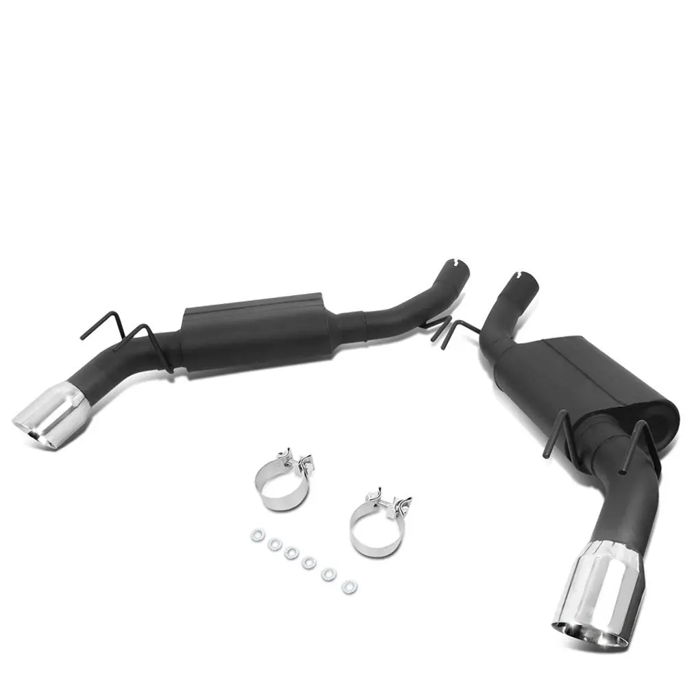 4" Mufflers Rolled Tip Axleback Exhaust Kit For 10-15 Chevrolet Camaro 6.2L 1