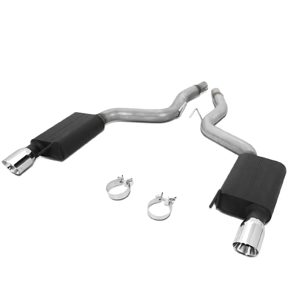Exhaust Axleback System 4.00" Od Diagonal Cut Rolled Tip For 15-17 Ford Mustang Gt Fastback 5.0L (S550 6Th Gen) 1