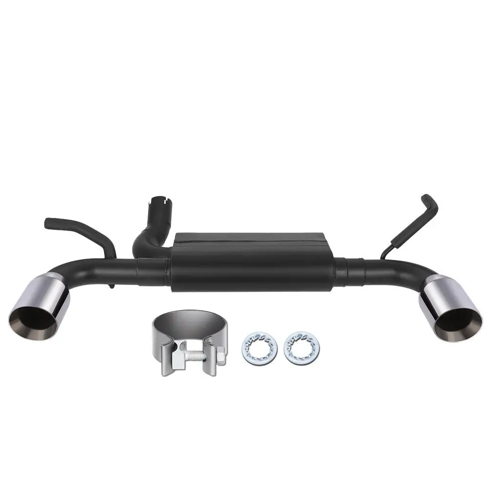 4" Mufflers Rolled Tip Axleback Exhaust Kit For 12-17 Wrangler Jk 3.6L 1