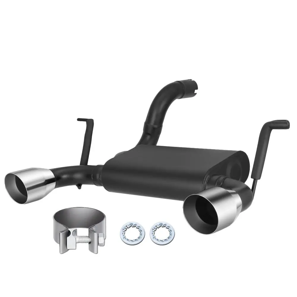4" Mufflers Rolled Tip Axleback Exhaust Kit For 18+ Jeep Wrangler Jl 2.0/3.6L 1