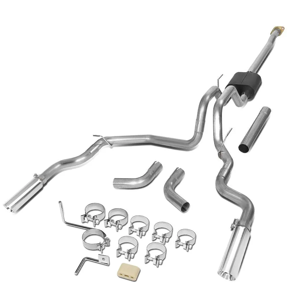 Exhaust Catback System 3.50" Od Diagonal Cut Rolled Tip For 15-20 Ford F-150 2.7L 3.5L 5.0L (P552 13Th Gen) 1